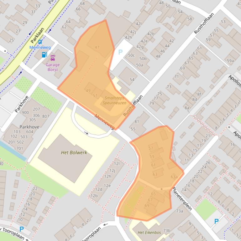 Kaart van postcodegebied 2172HA.