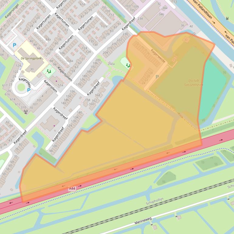 Kaart van postcodegebied 2172HT.