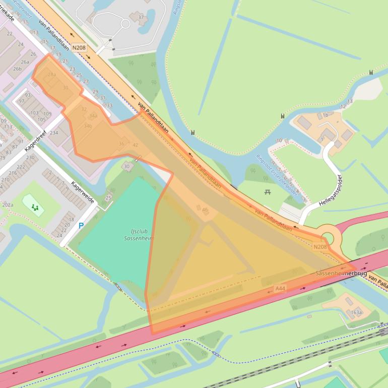 Kaart van postcodegebied 2172HW.