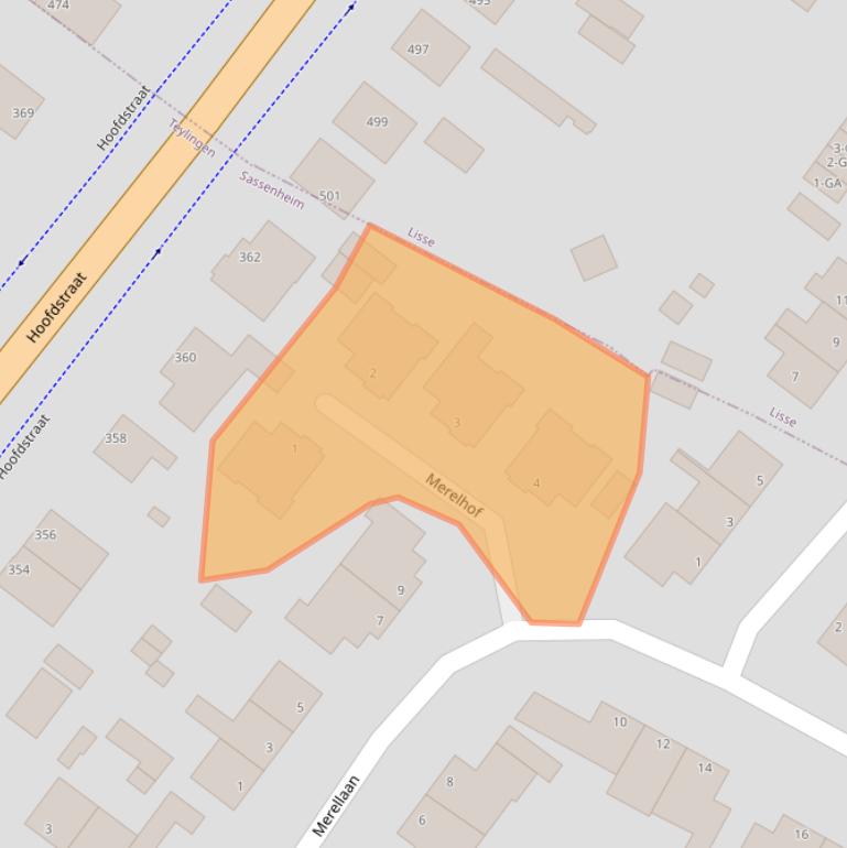 Kaart van postcodegebied 2172HZ.