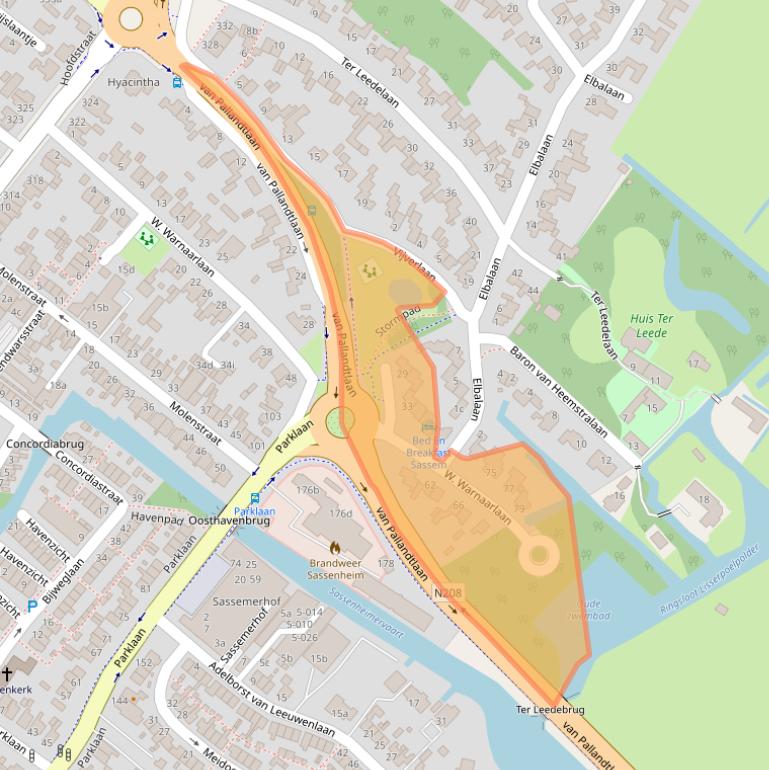 Kaart van postcodegebied 2172JA.