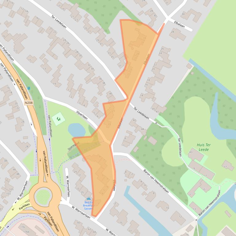 Kaart van postcodegebied 2172JB.