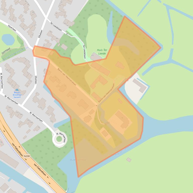 Kaart van postcodegebied 2172JE.