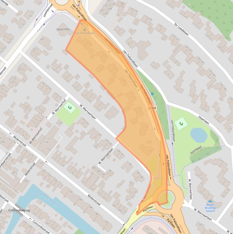 Kaart van postcodegebied 2172JJ.