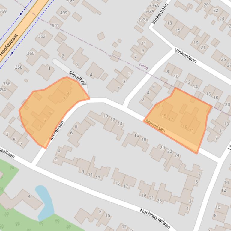 Kaart van postcodegebied 2172JS.