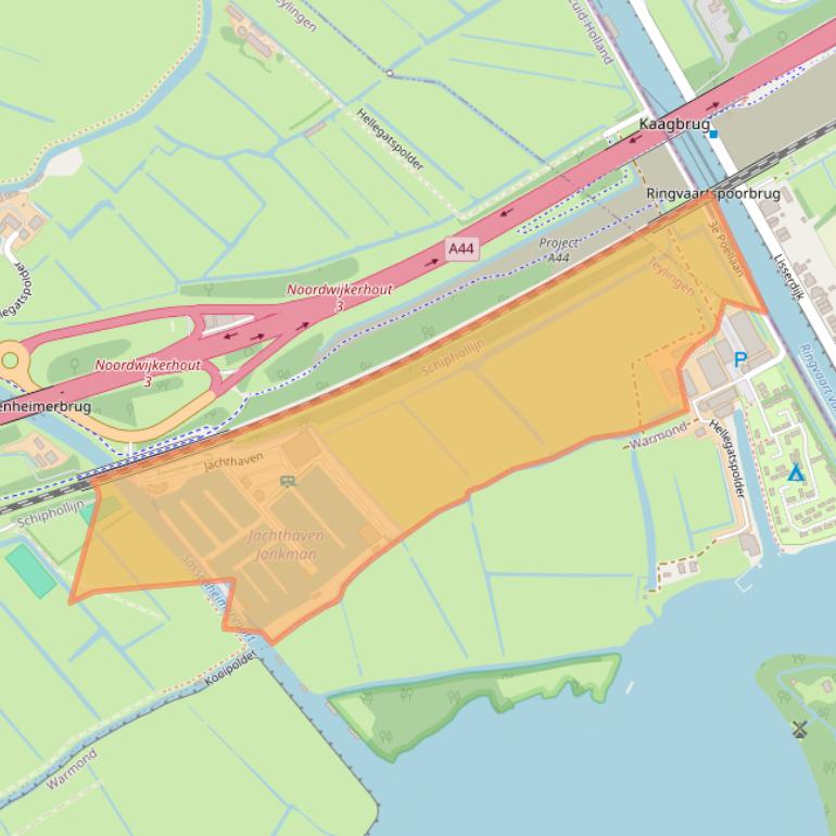 Kaart van postcodegebied 2172JX.