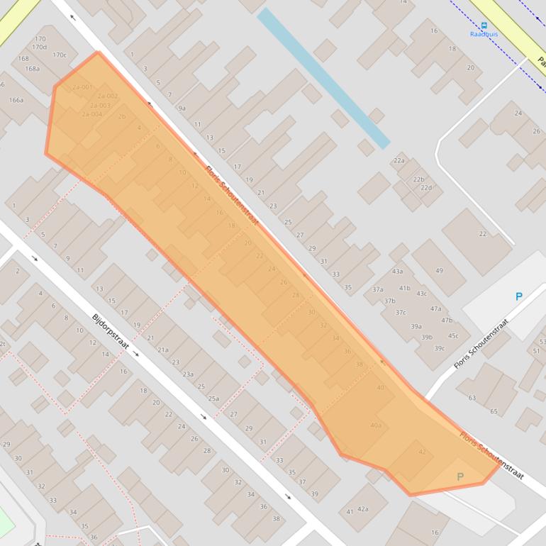 Kaart van postcodegebied 2172SL.