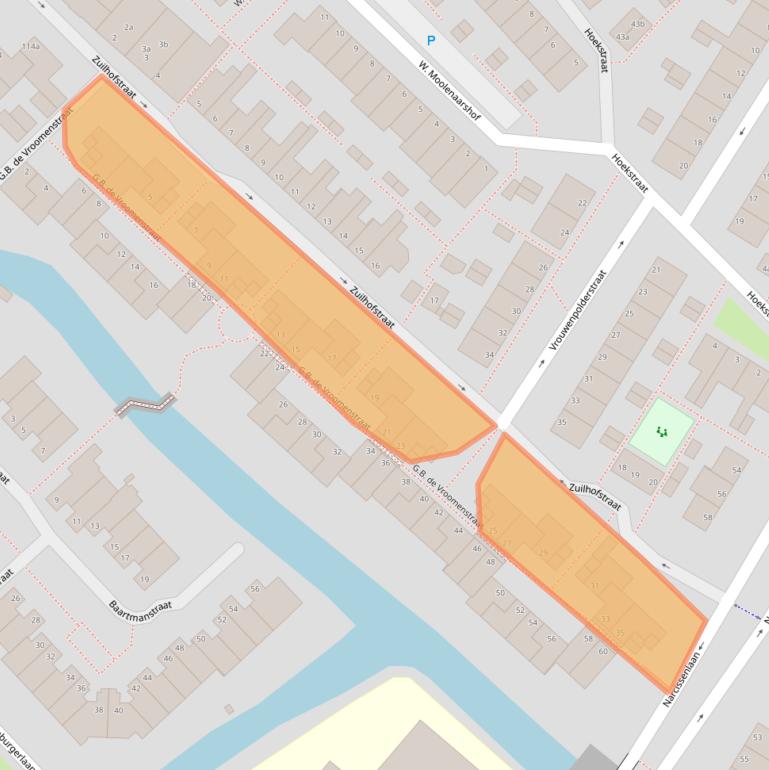 Kaart van postcodegebied 2172SM.