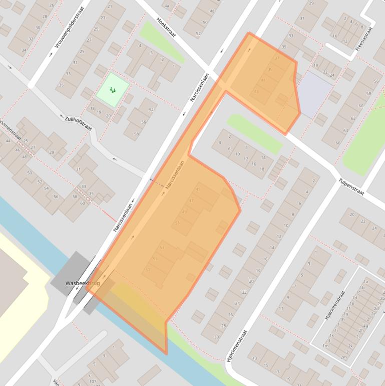 Kaart van postcodegebied 2172TB.