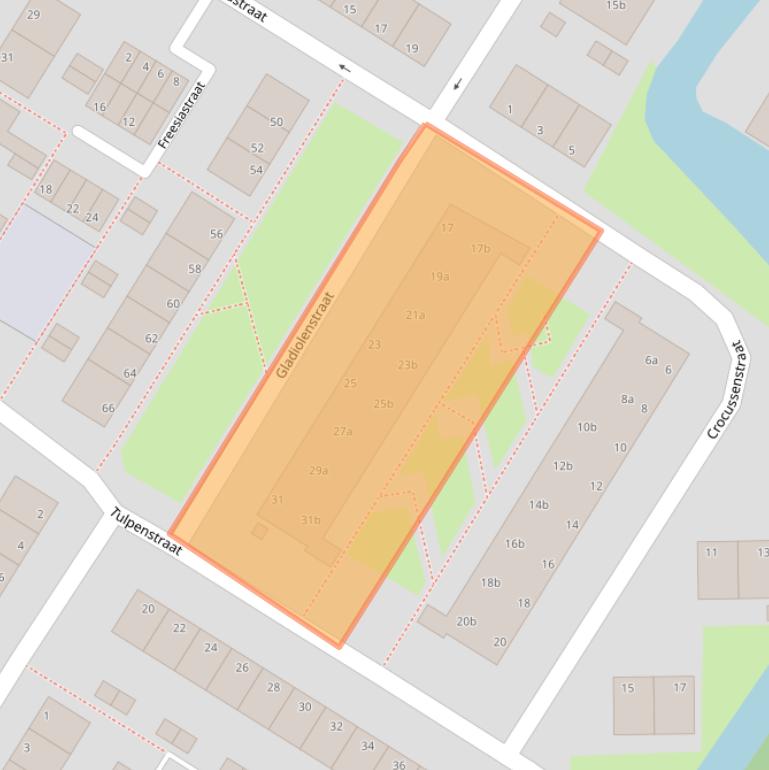 Kaart van postcodegebied 2172TH.