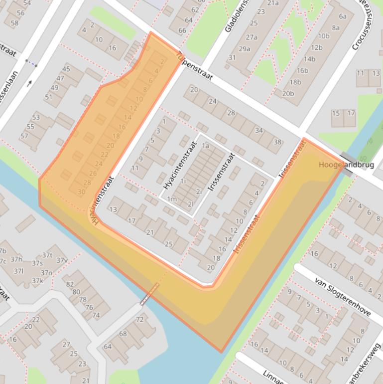 Kaart van postcodegebied 2172TM.