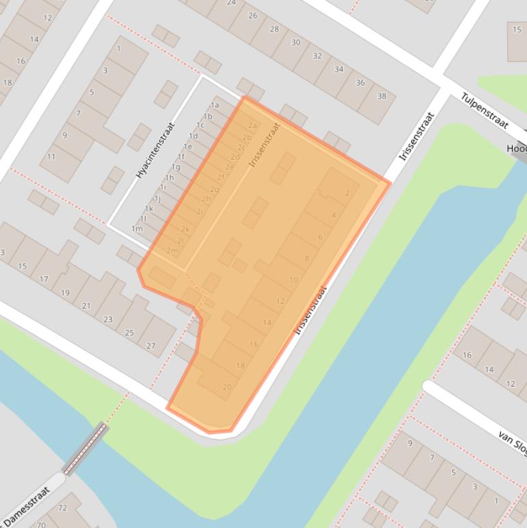 Kaart van postcodegebied 2172TN.