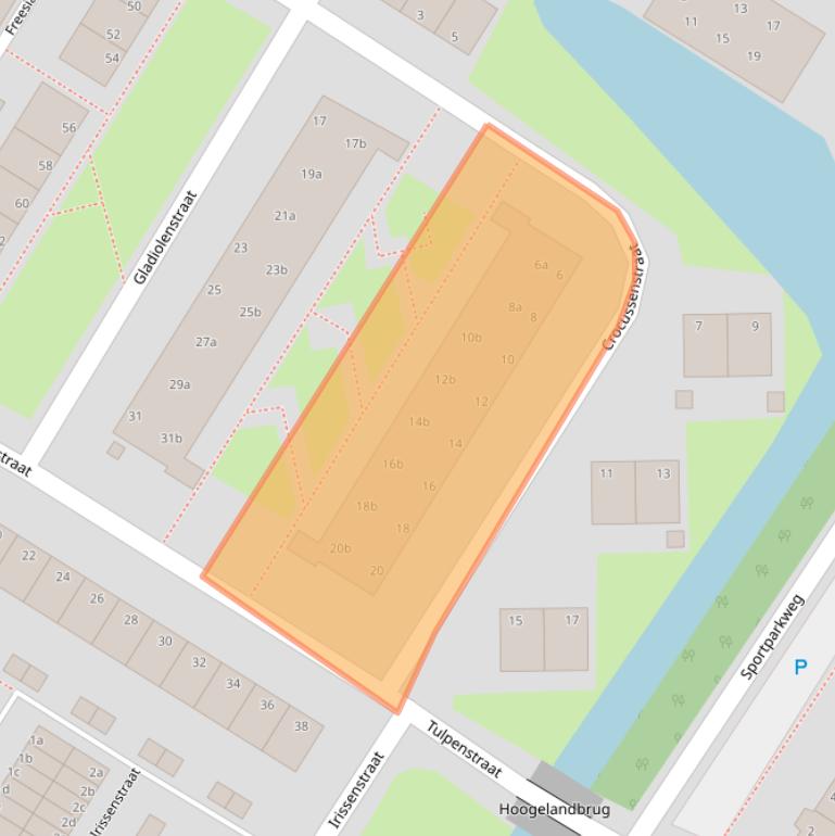 Kaart van postcodegebied 2172TR.