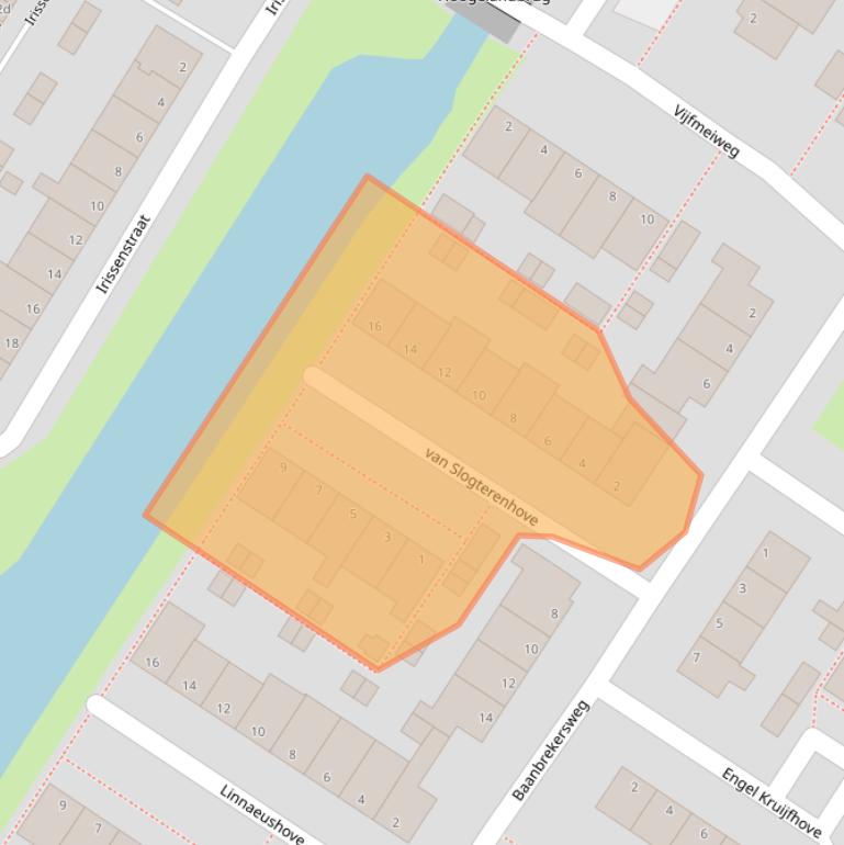 Kaart van postcodegebied 2172VA.