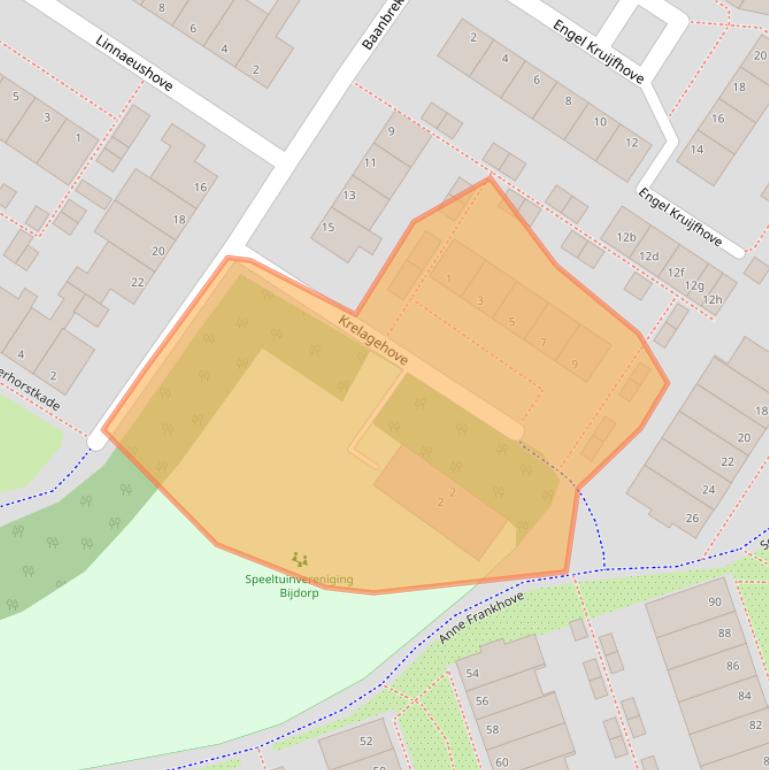 Kaart van postcodegebied 2172VE.
