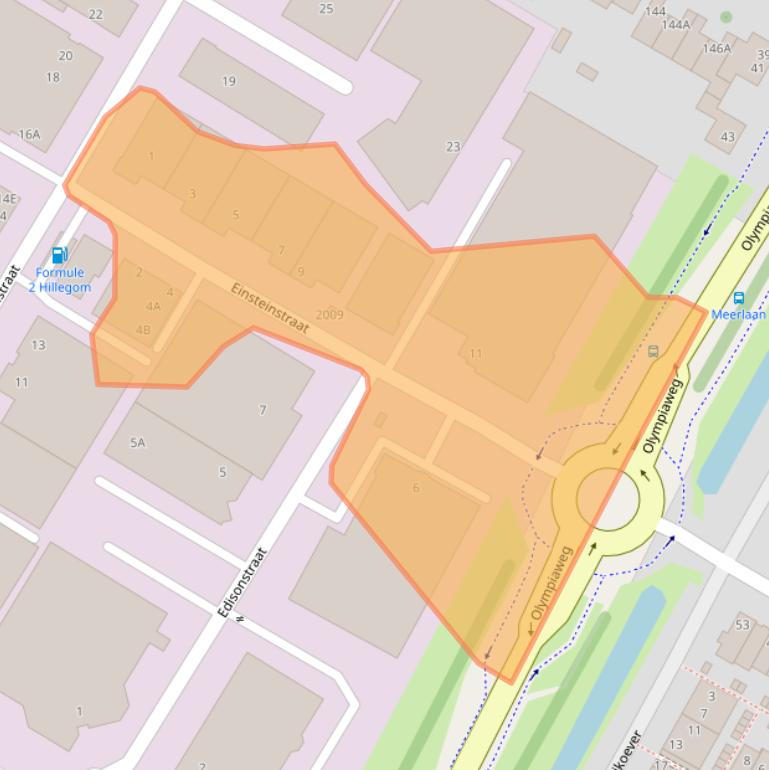 Kaart van postcodegebied 2181AA.