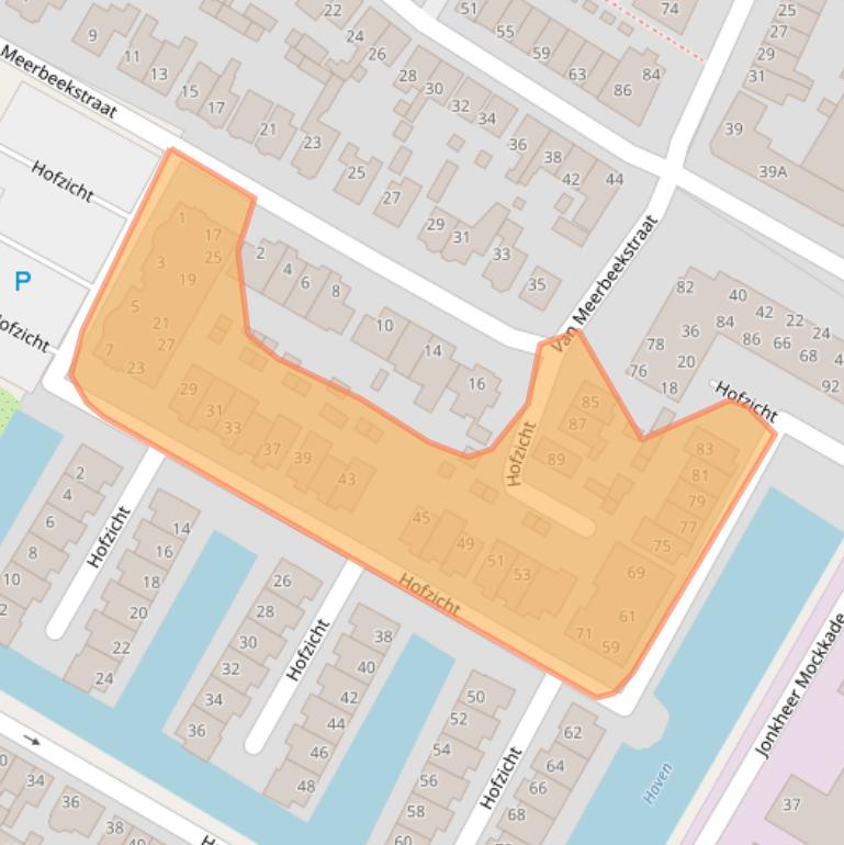 Kaart van postcodegebied 2181AE.