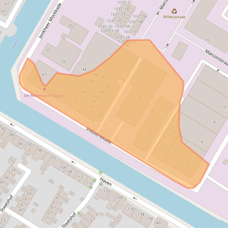 Kaart van postcodegebied 2181AJ.