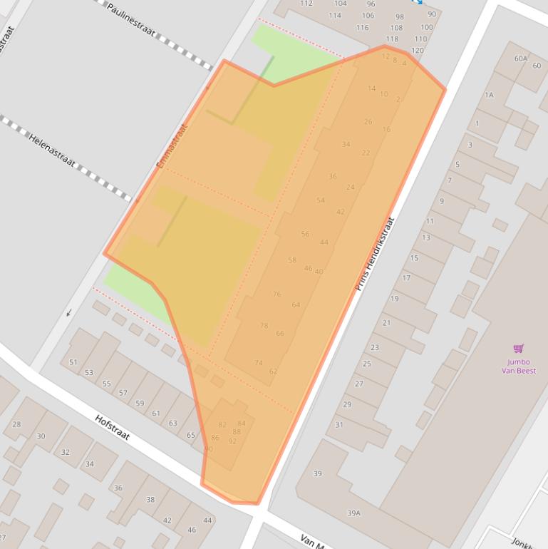 Kaart van postcodegebied 2181AP.