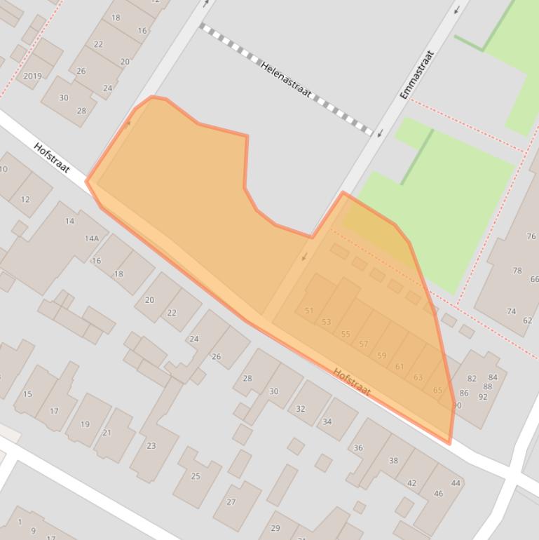 Kaart van postcodegebied 2181AW.