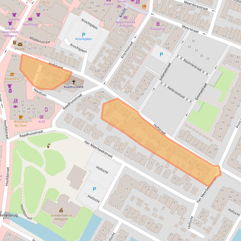 Kaart van postcodegebied 2181AX.
