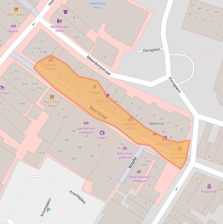 Kaart van postcodegebied 2181BH.
