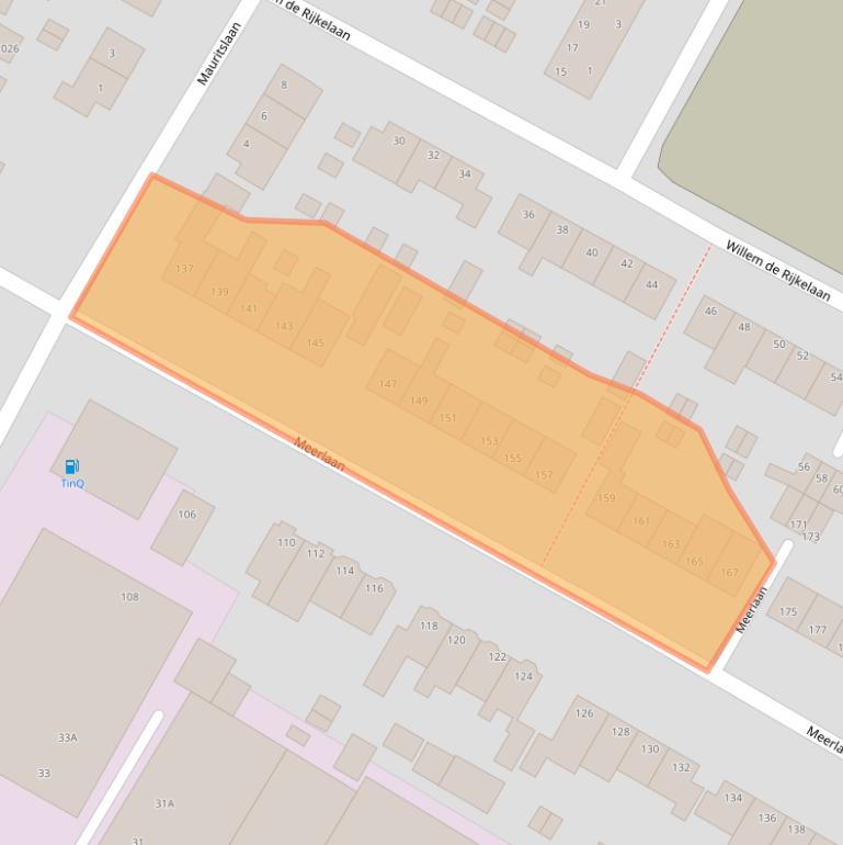 Kaart van postcodegebied 2181BM.