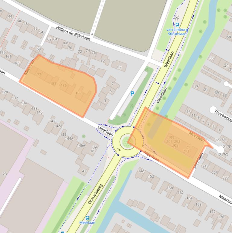 Kaart van postcodegebied 2181BN.