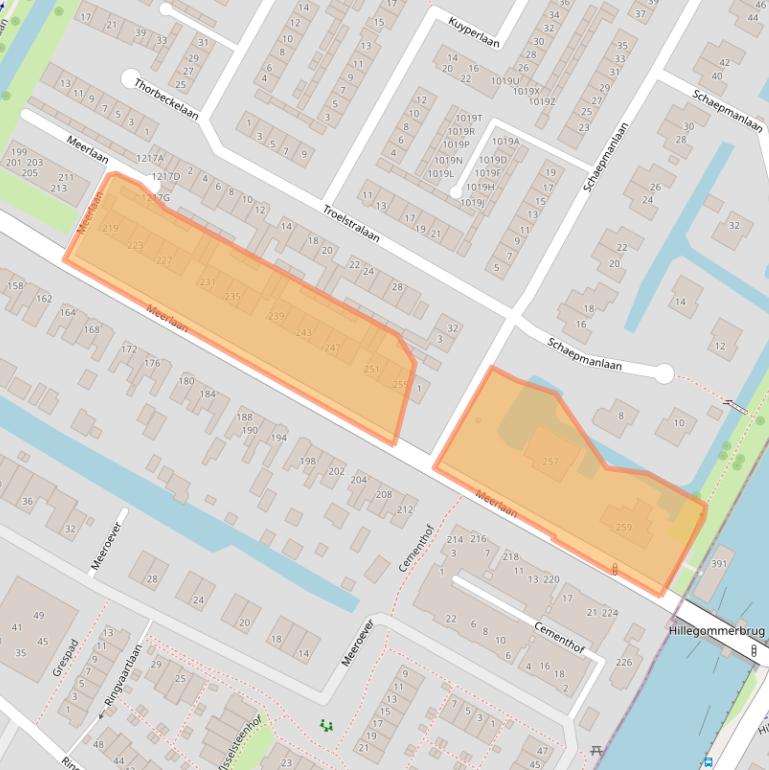 Kaart van postcodegebied 2181BP.