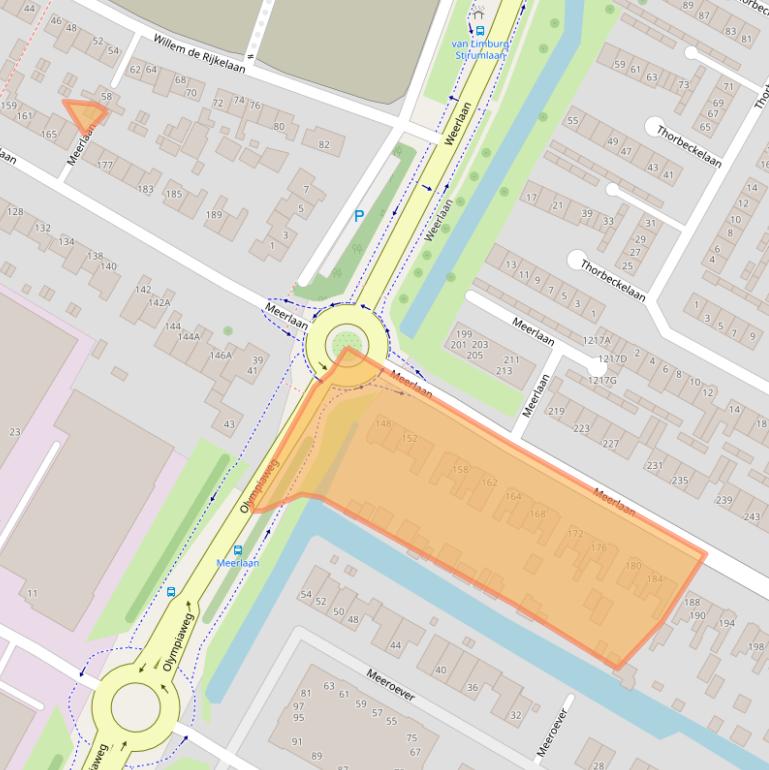 Kaart van postcodegebied 2181BW.