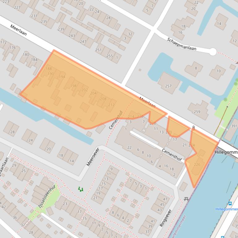 Kaart van postcodegebied 2181BX.