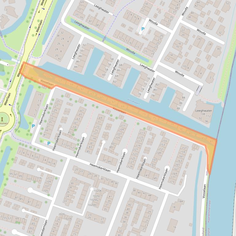 Kaart van postcodegebied 2181CB.