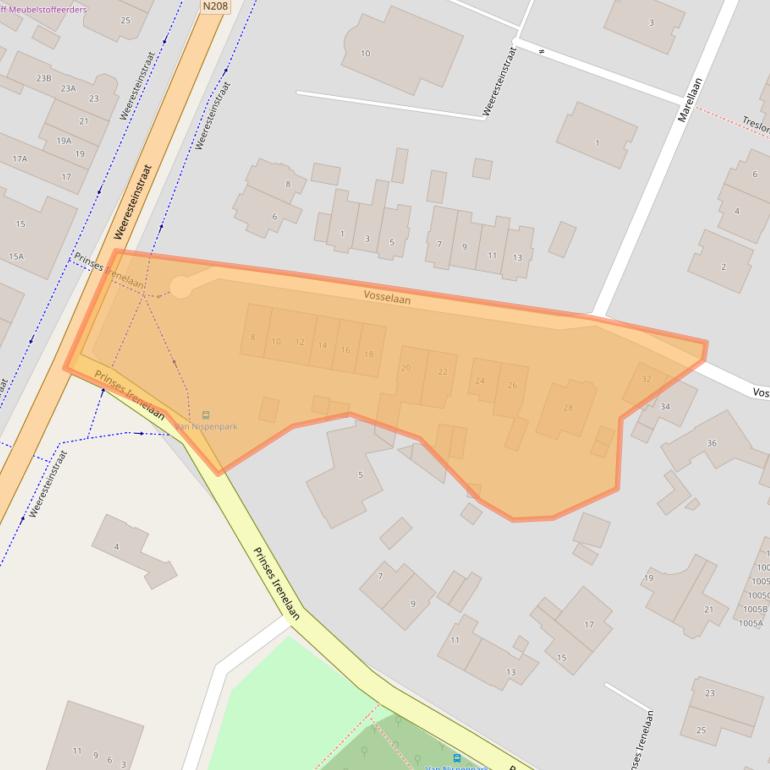 Kaart van postcodegebied 2181CC.