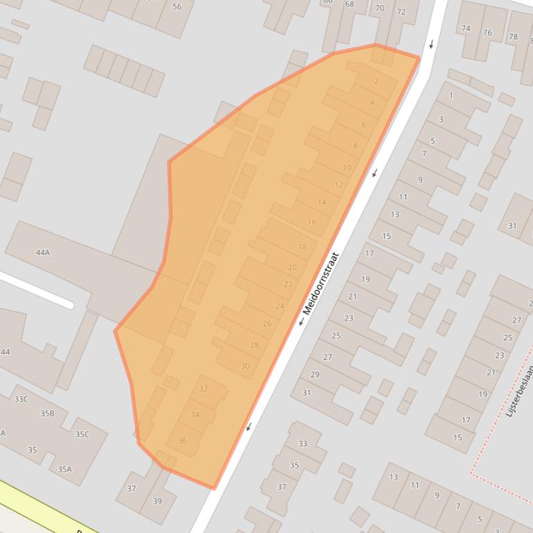 Kaart van postcodegebied 2181CR.