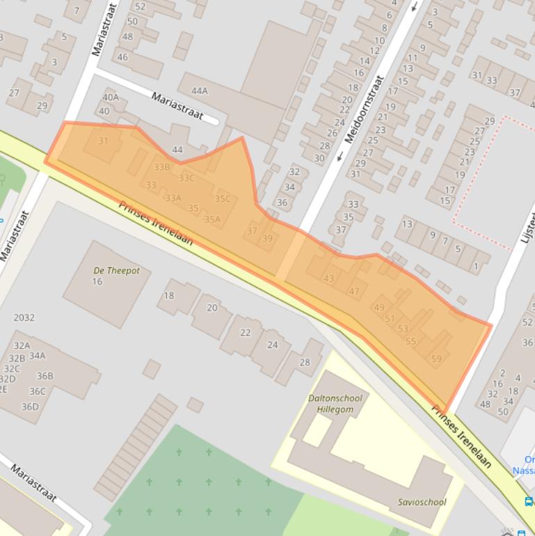 Kaart van postcodegebied 2181CX.