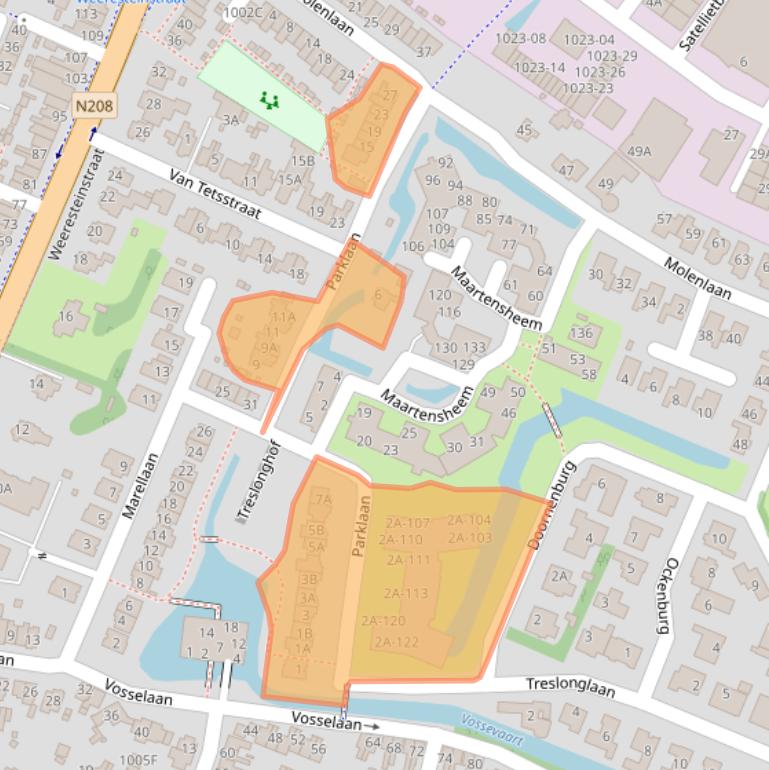 Kaart van postcodegebied 2181DB.