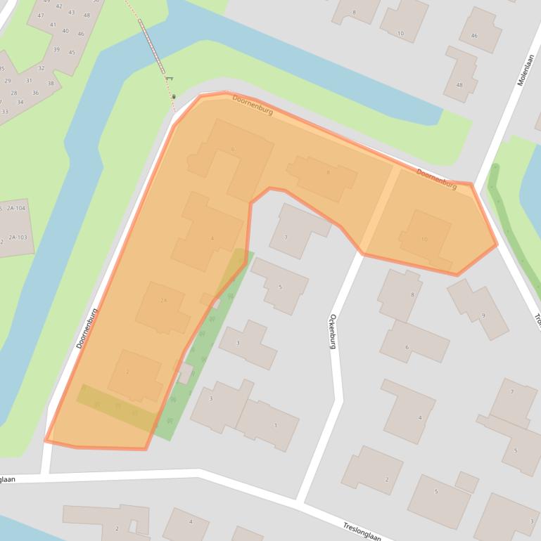 Kaart van postcodegebied 2181DD.