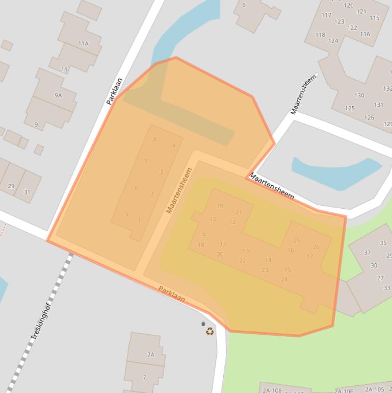 Kaart van postcodegebied 2181DK.