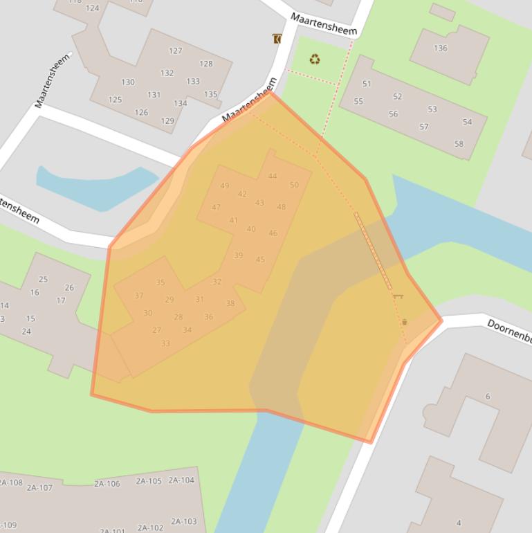 Kaart van postcodegebied 2181DL.