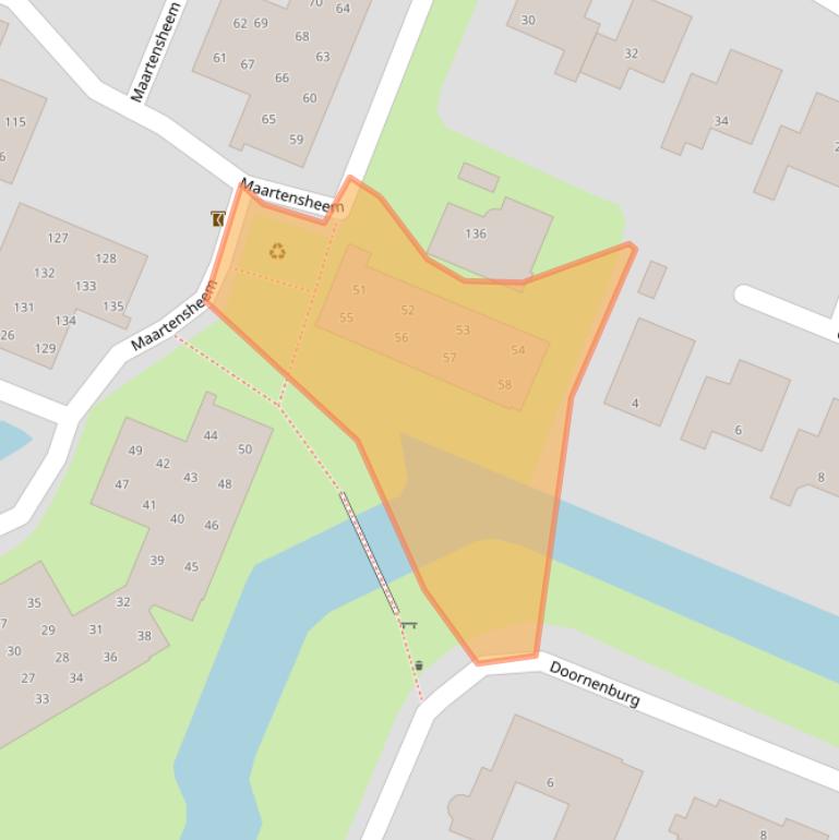 Kaart van postcodegebied 2181DM.