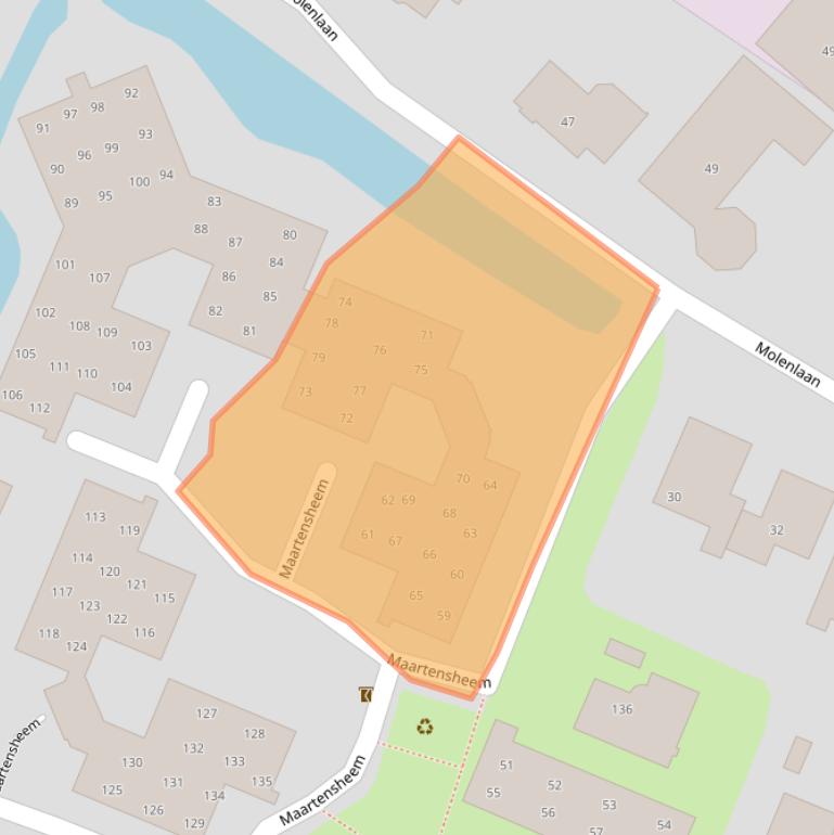 Kaart van postcodegebied 2181DN.