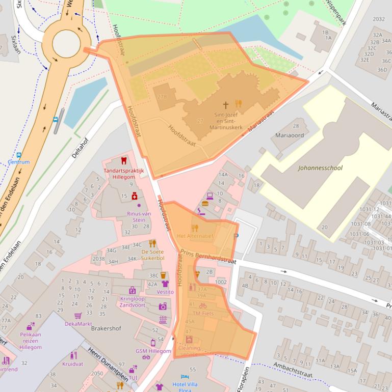 Kaart van postcodegebied 2181EA.