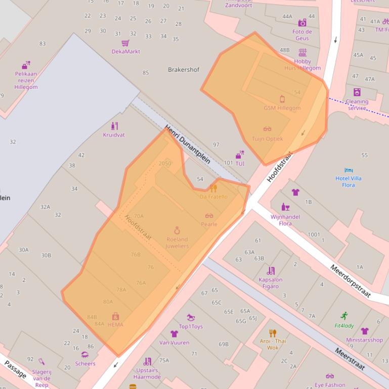 Kaart van postcodegebied 2181EE.