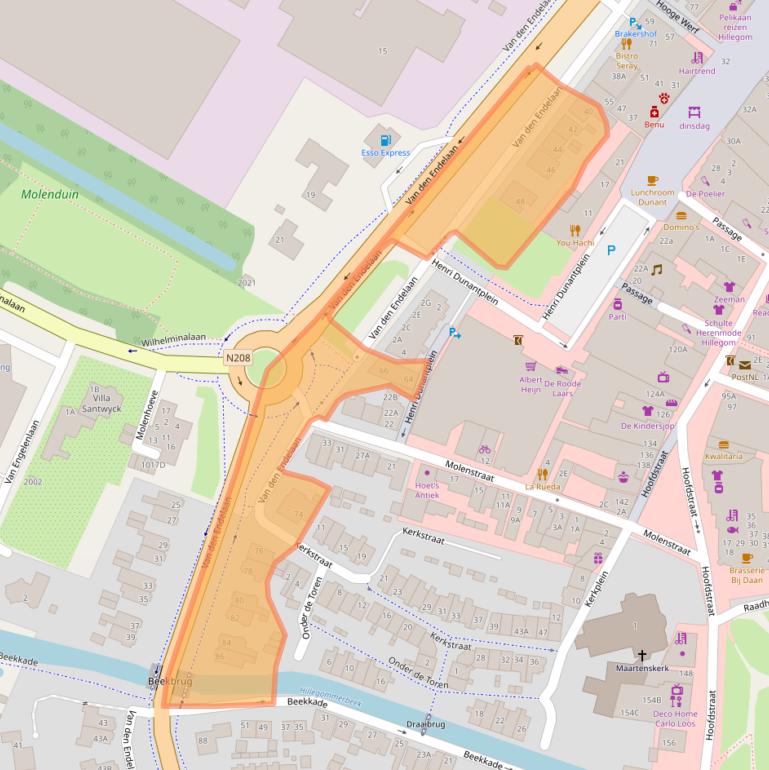 Kaart van postcodegebied 2181EL.