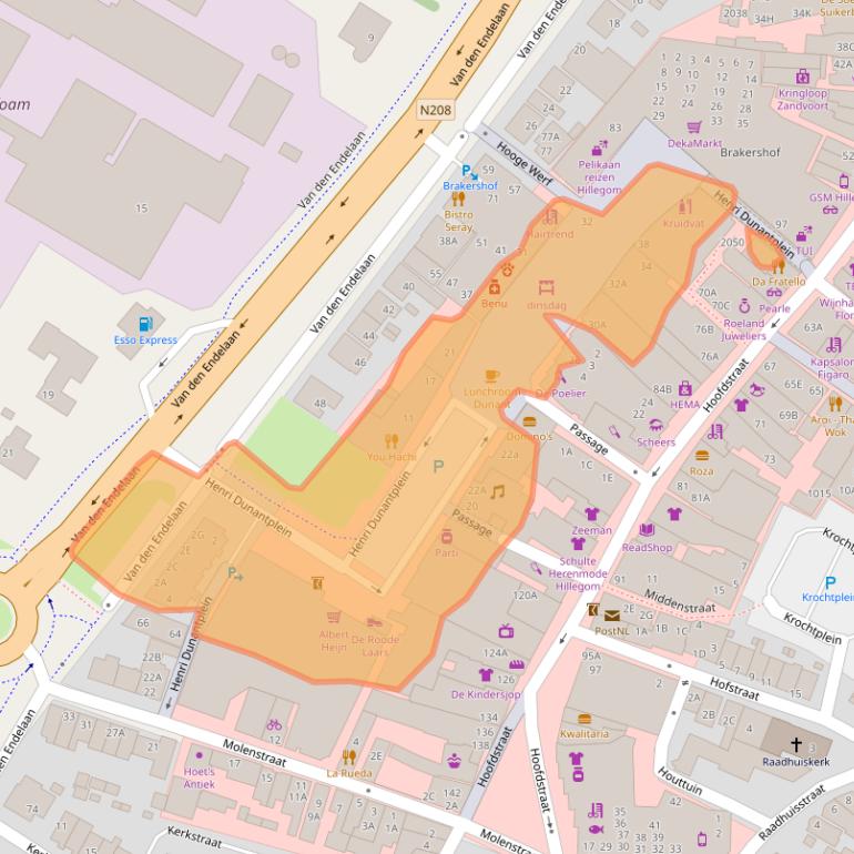 Kaart van postcodegebied 2181EM.