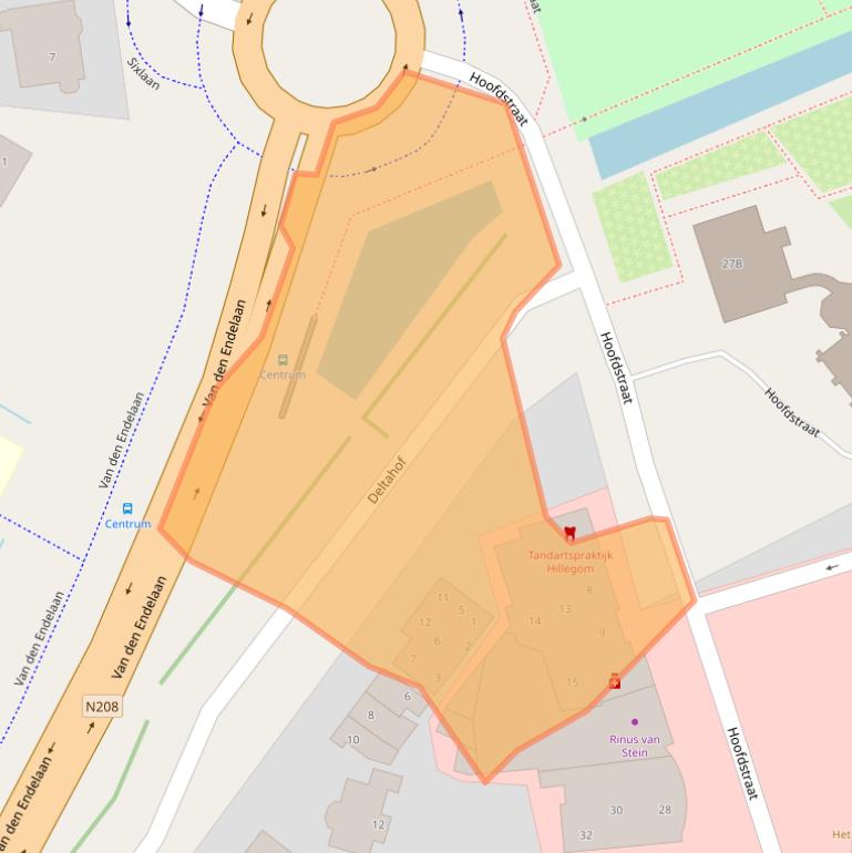 Kaart van postcodegebied 2181EN.