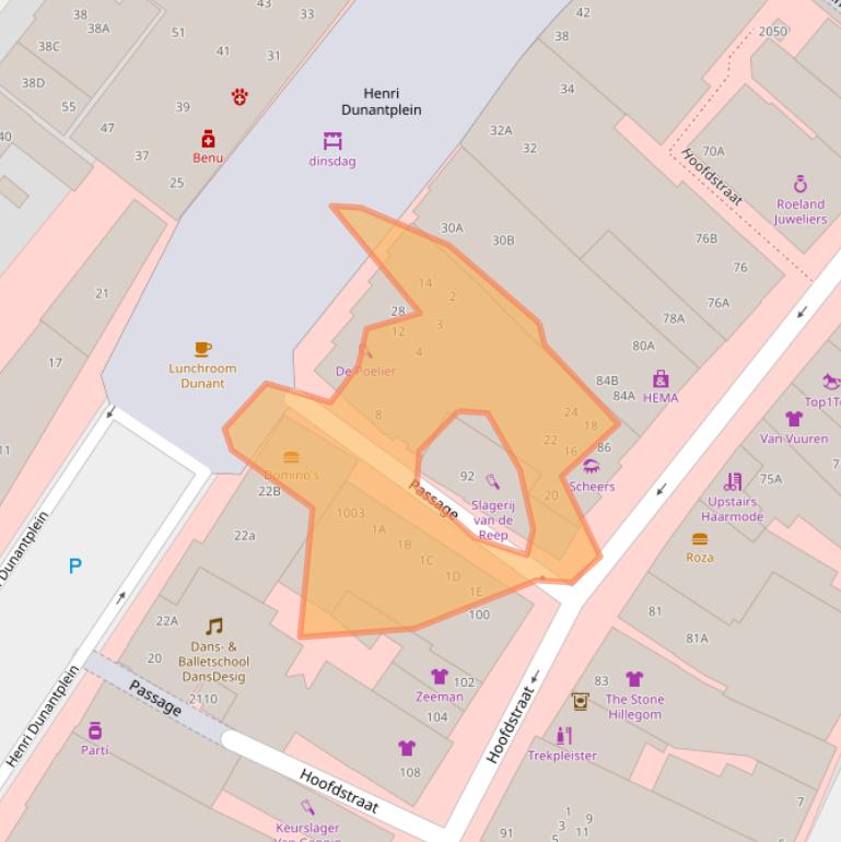 Kaart van postcodegebied 2181EP.