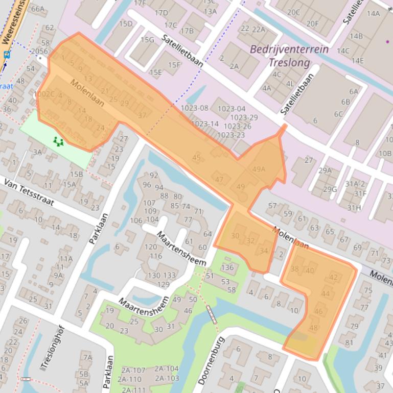 Kaart van postcodegebied 2181GE.