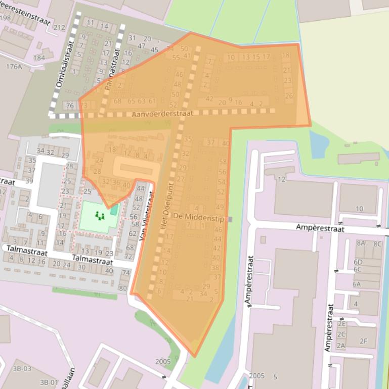 Kaart van postcodegebied 2181GM.