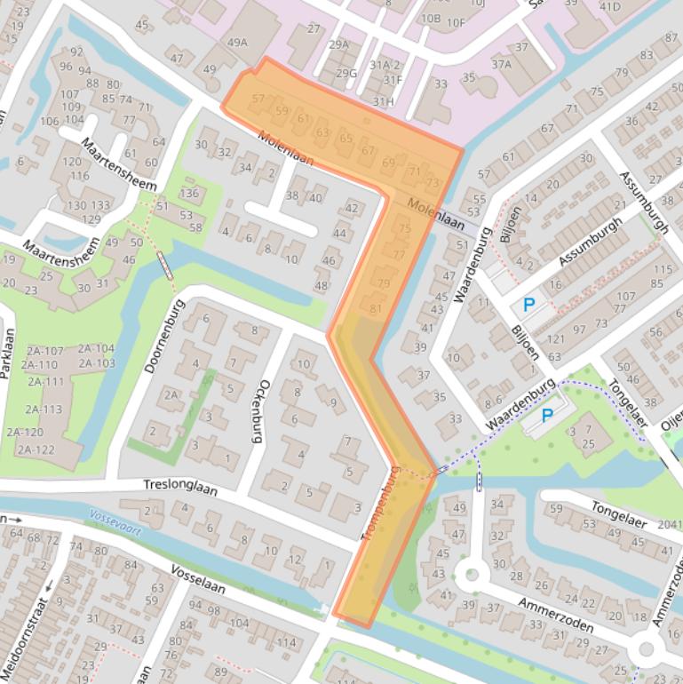 Kaart van postcodegebied 2181GS.
